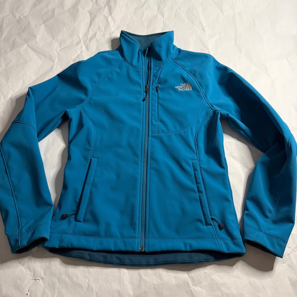 The North Face Womens Softshell Apex Jacket Blue Fleece Lined Full Zip S Outdoor